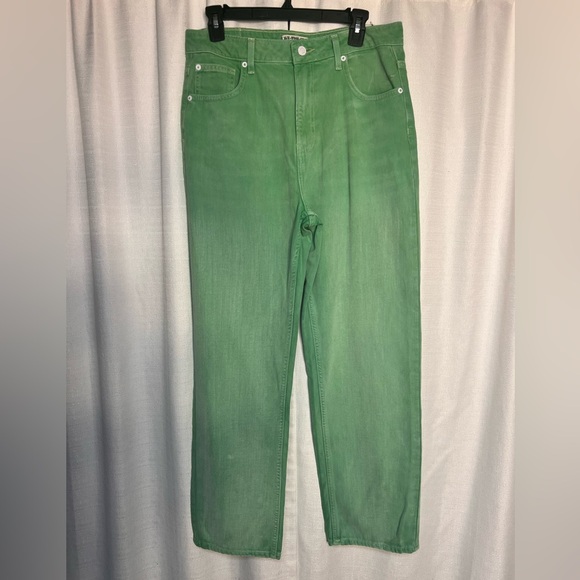 Free People We the Free Pacifica High Rise Slim Straight Leg Jeans in Green - Picture 2 of 5